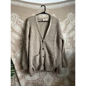 Kilte Los Angeles Button Down Beige Tan Cardigan